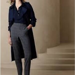 Banana Republic plaid blue gray Hayden pull on plaid ankle pants size 6